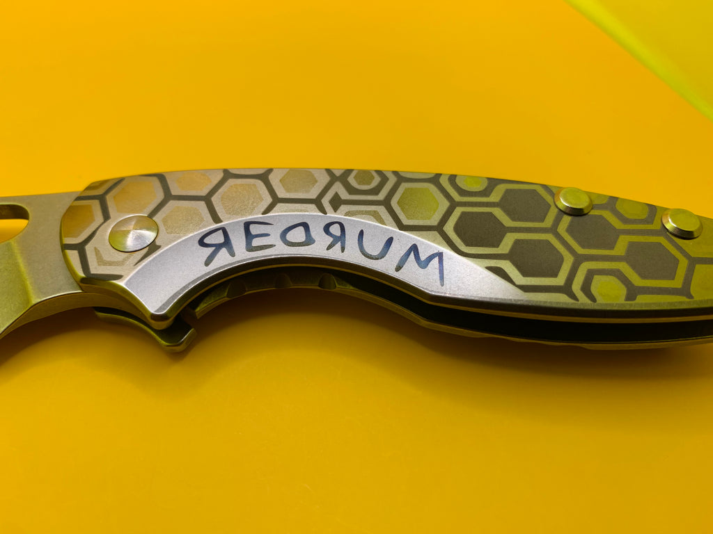 Custom CRKT Pilar III with titanium scales “Redrum"