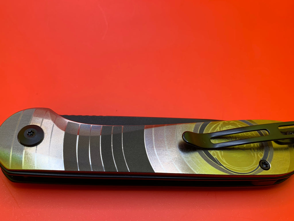 Civivi Elementum Button Lock with Custom Titanium Scales