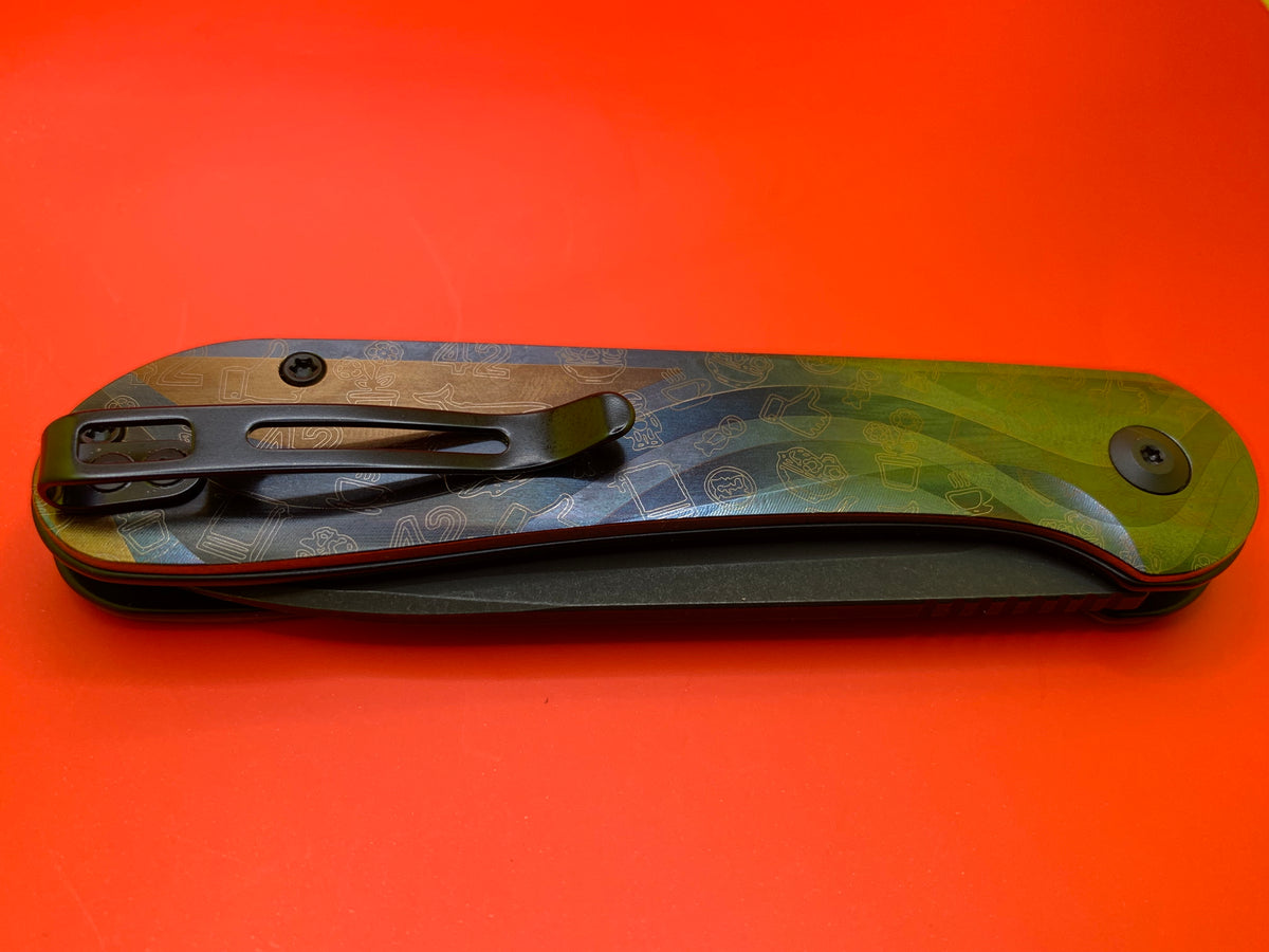 Civivi Elementum Button Lock with custom Titanium Scales