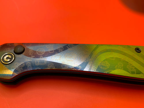 Civivi Elementum Button Lock with custom Titanium Scales