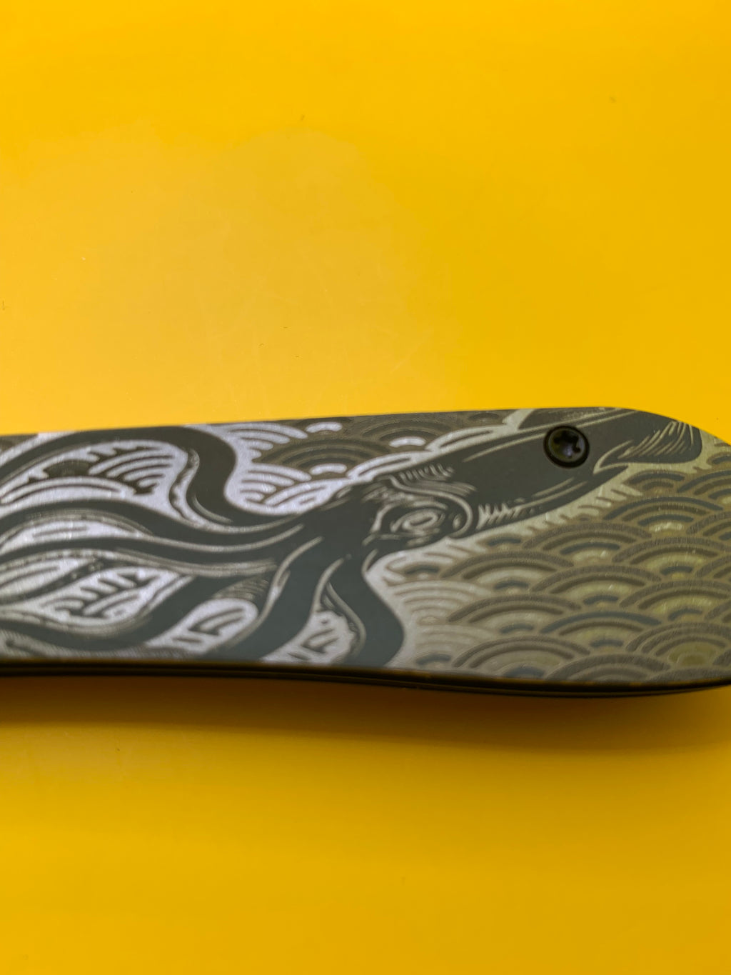 Custom Civivi Elementum Button Lock with custom Titanium Scales