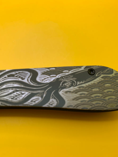 Custom Civivi Elementum Button Lock with custom Titanium Scales