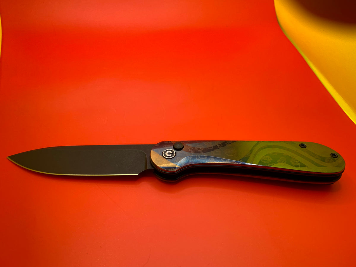 Civivi Elementum Button Lock with custom Titanium Scales