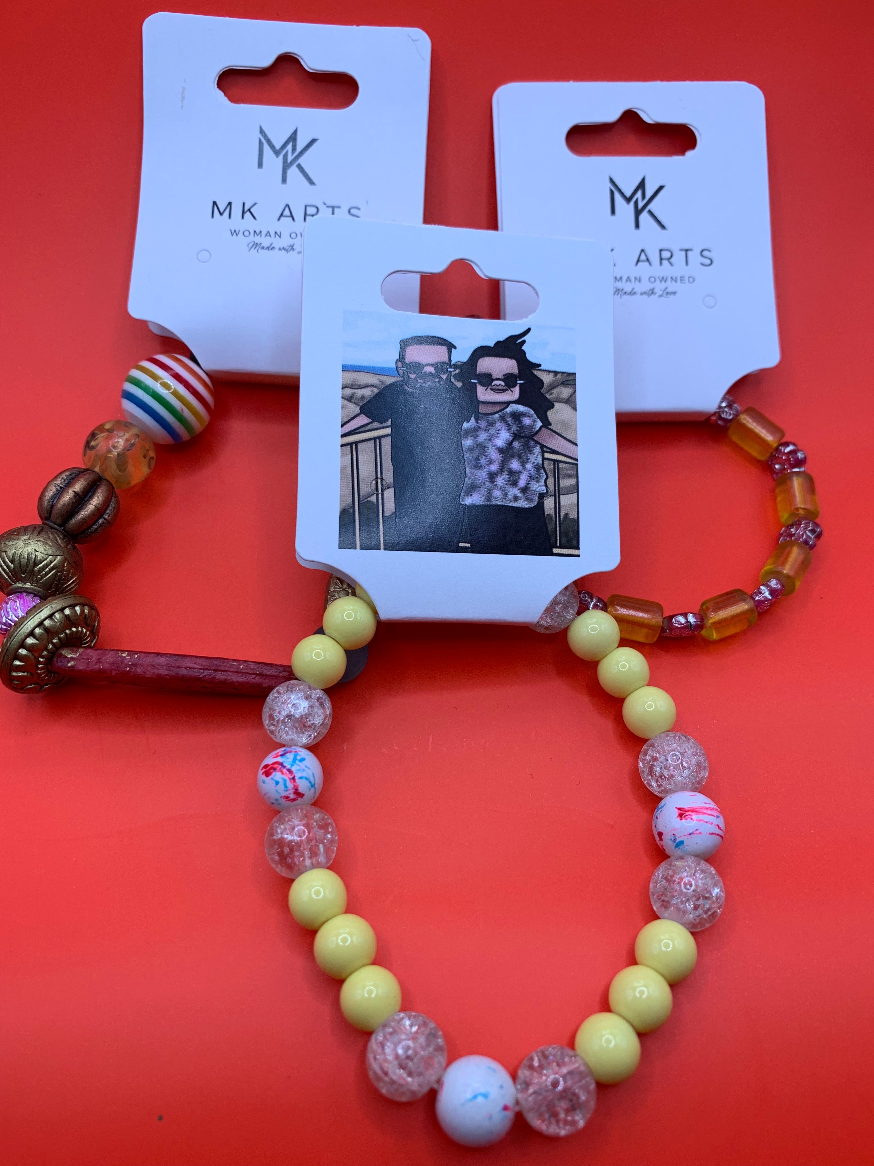 Three Random Beadworks – Mixed Media Yellow Theme