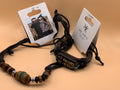 Boho Soul — Leather & Wood Bracelet and Necklace Set