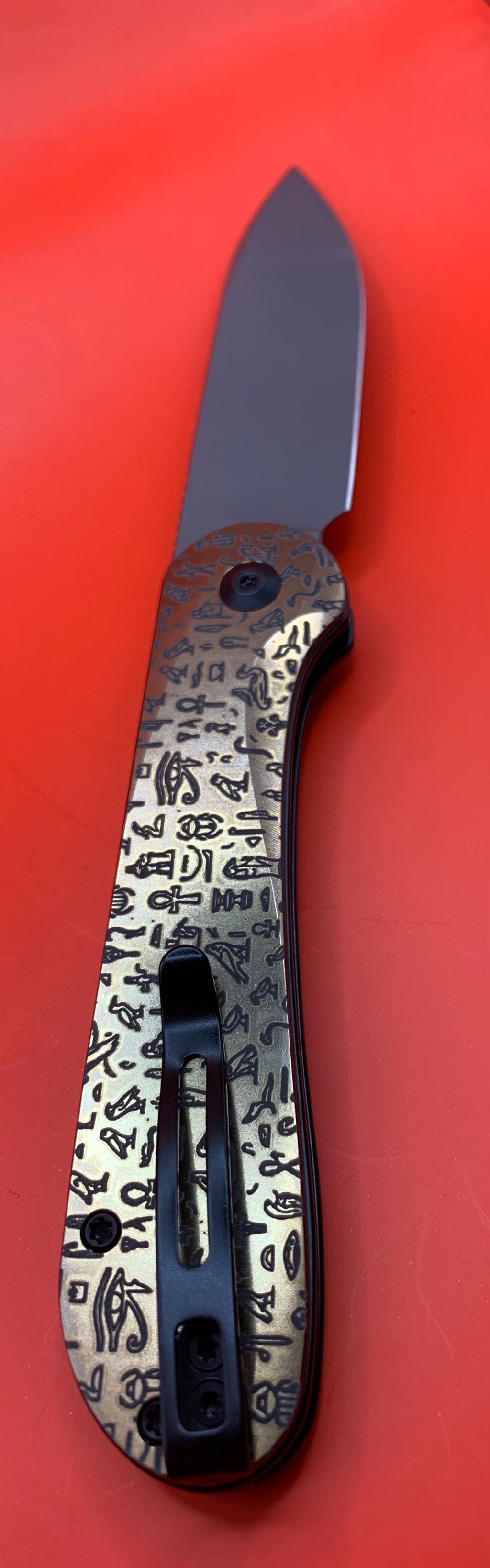 Custom Civivi Elementum Button Lock “Tomb Treasure"